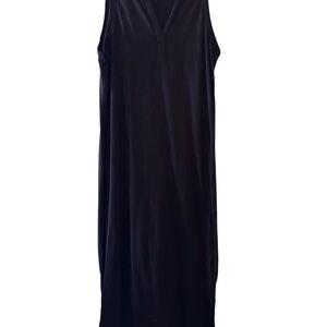 GAP Dress Womens Black Sz Medium Sleeveless VNeck Cotton Blend Maxi